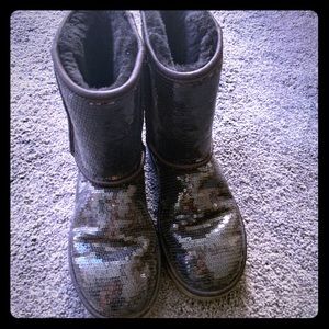 Uggs black sequin boots.  Still look brand new.